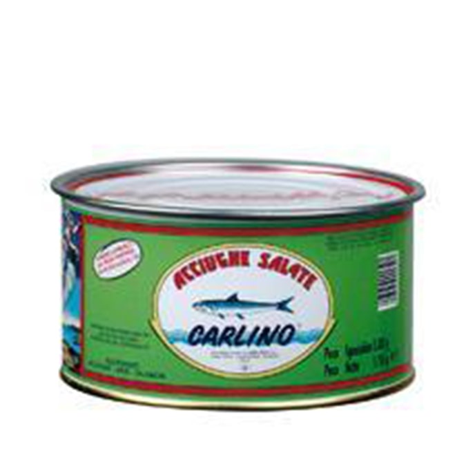 CARLINO - ANCHOVIES SALTED 850G ปลาแองโชวี่ในน้ำมันดอกทานตะวัน