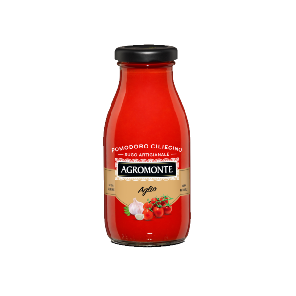 AGROMONTE - SAUCE GARLIC CHERRY TOMATO 260G พาสต้าซอสมะเขือเทศเชอร์รี่พร้อมกระเทียม - FERRARI THAILAND