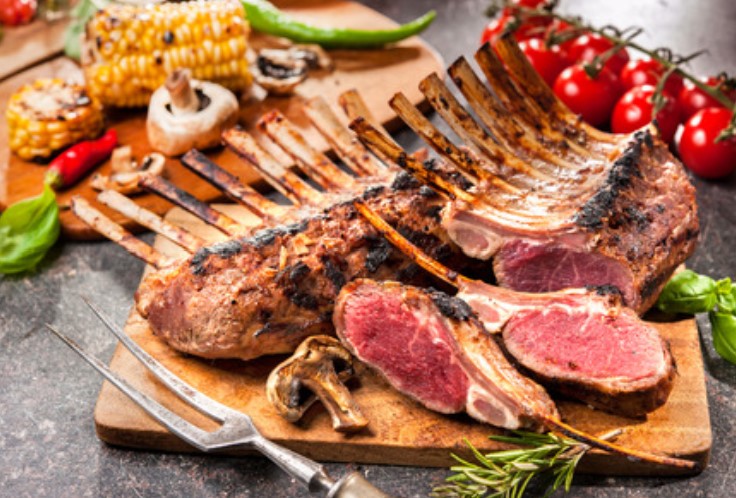 COASTAL LAMB - FRENCHED RACK CAP-OFF (480G-500G)  PRICE PER PC ซี่โครงแกะ นิวซีแลนด์ แช่แข็ง