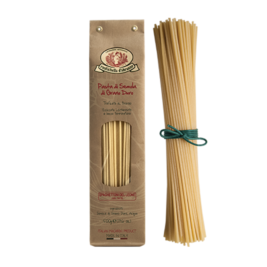RUSTICHELLA - PASTA CLASSICA SPAGHETTONI DEL LEONE 500G สปาเก็ตโตเน่ เดล เลโอเน่ (เส้นสปาเก็ตตี้) - FERRARI THAILAND
