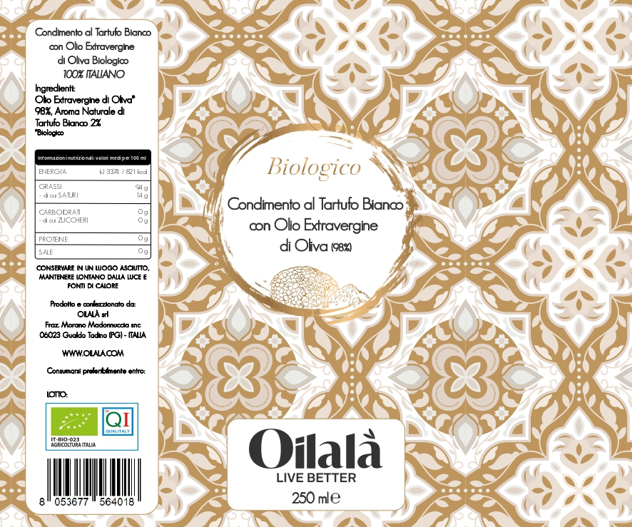 OILALA - EXTRA-VIRGIN OLIVE OIL WHITE TRUFFLE 250ML